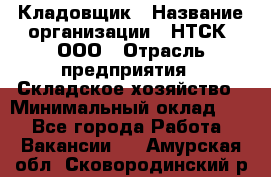 Кладовщик › Название организации ­ НТСК, ООО › Отрасль предприятия ­ Складское хозяйство › Минимальный оклад ­ 1 - Все города Работа » Вакансии   . Амурская обл.,Сковородинский р-н